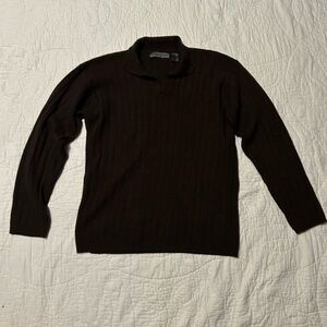 Men's dark brown Sweater (lambswool, soft rabbit hair and nylon)